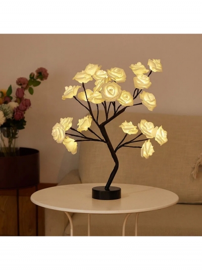 Светильник светодиодная роза LED, белые цветы-4